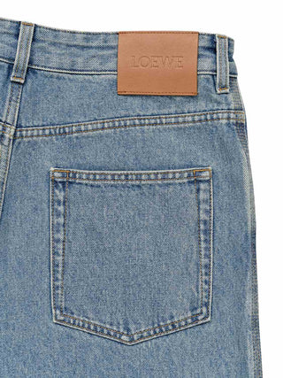 Weite Jeans mit Anagram - Blau