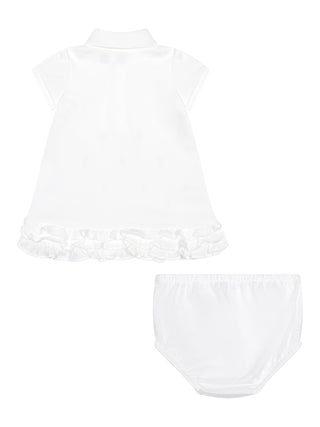 Kleid mit Schiffli-Stickerei - Weiß