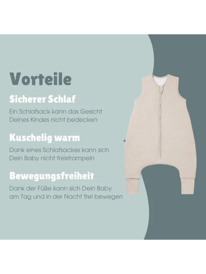 Schlafsack mit Umschlag-Fuß 2.5 TOG - Essential Beige