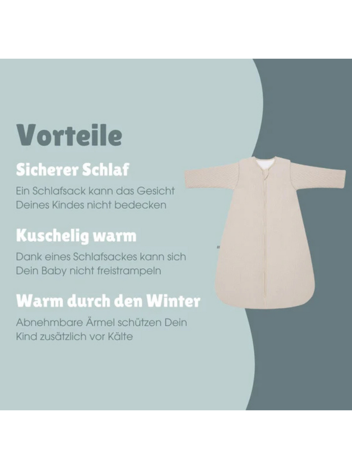 Schlafsack mit Ärmeln 3.5 TOG - Essential Beige