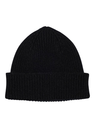 Beanie aus gerippter Wolle - Schwarz