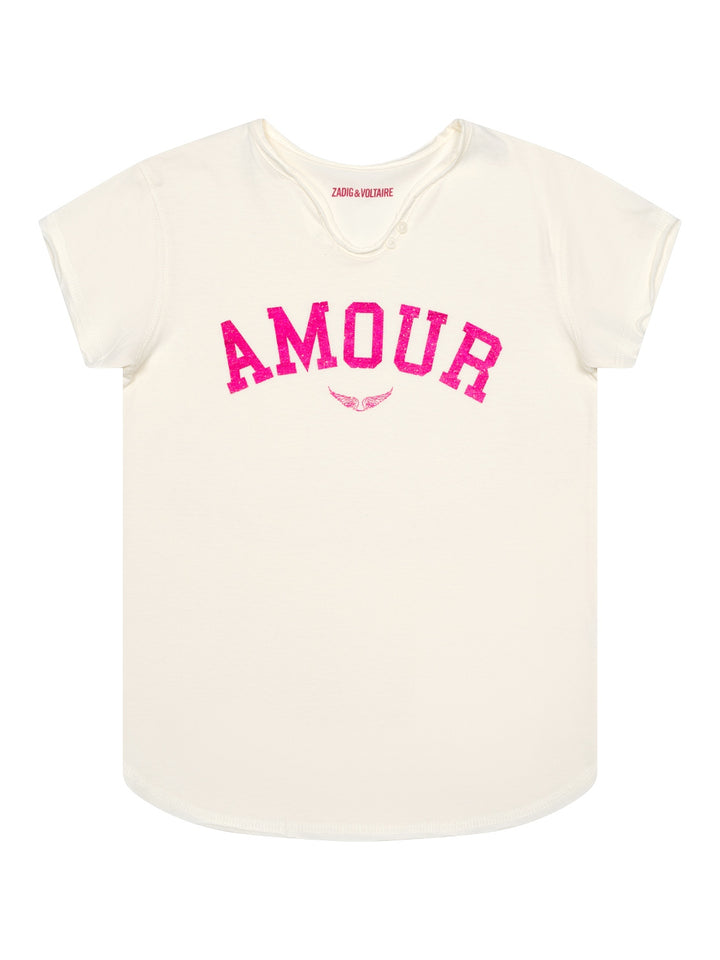 T-Shirt Amour mit Print - Creme