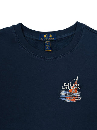 Sweatshirt mit Motiv-Print - Navy