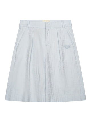 Bermudashorts aus Jacquard-Baumwolle - Hellblau