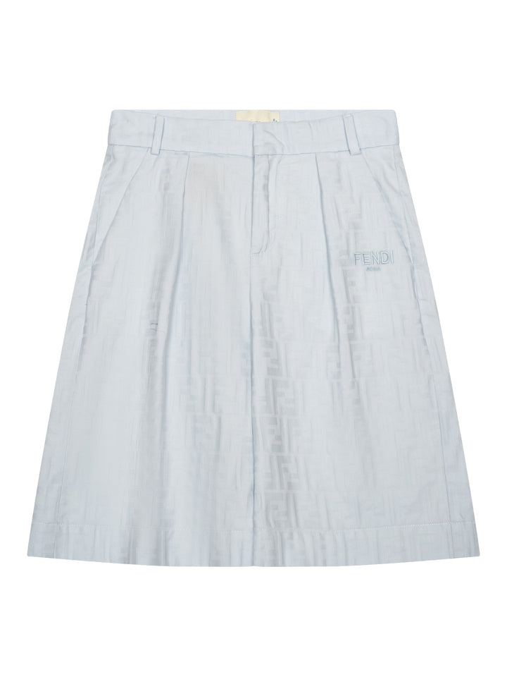 Bermudashorts aus Jacquard-Baumwolle - Hellblau