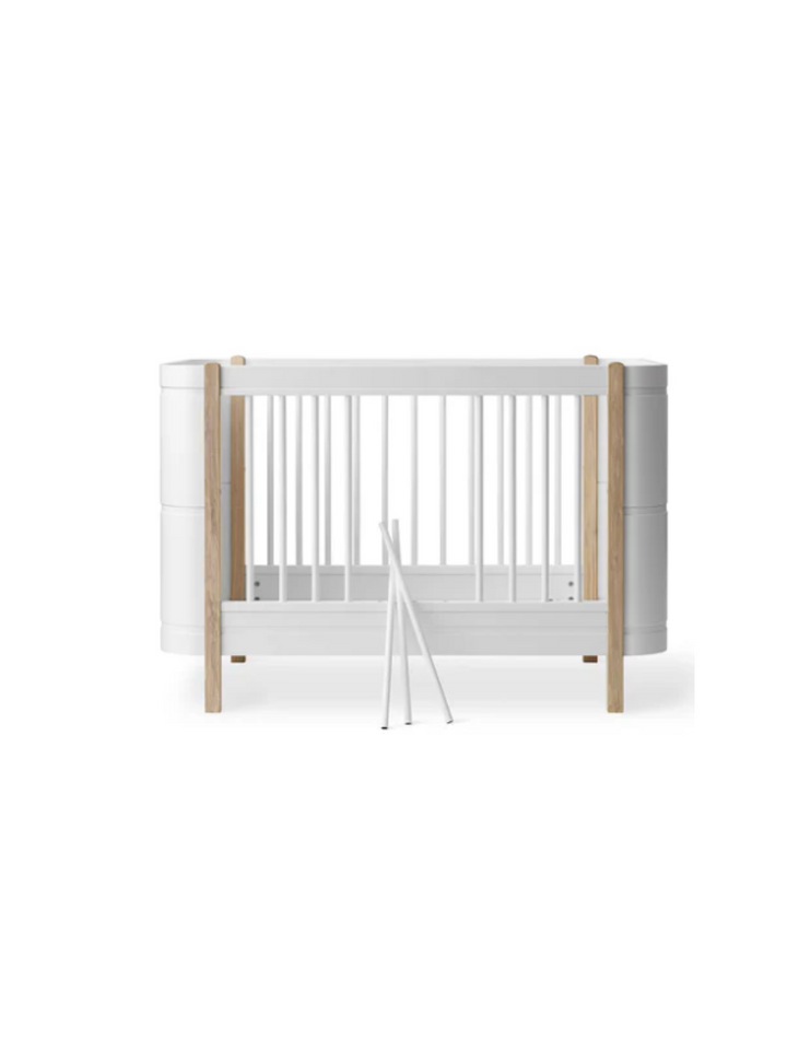 Wood Mini+ Babybett inkl. Umbauset Juniorbett - Weiß Eiche