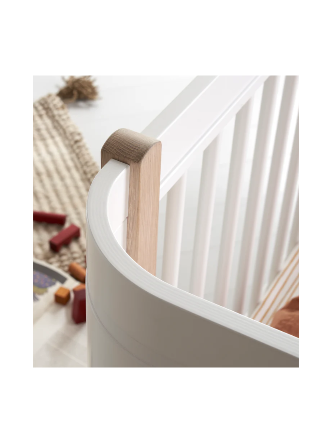 Wood Mini+ Babybett inkl. Umbauset Juniorbett - Weiß Eiche