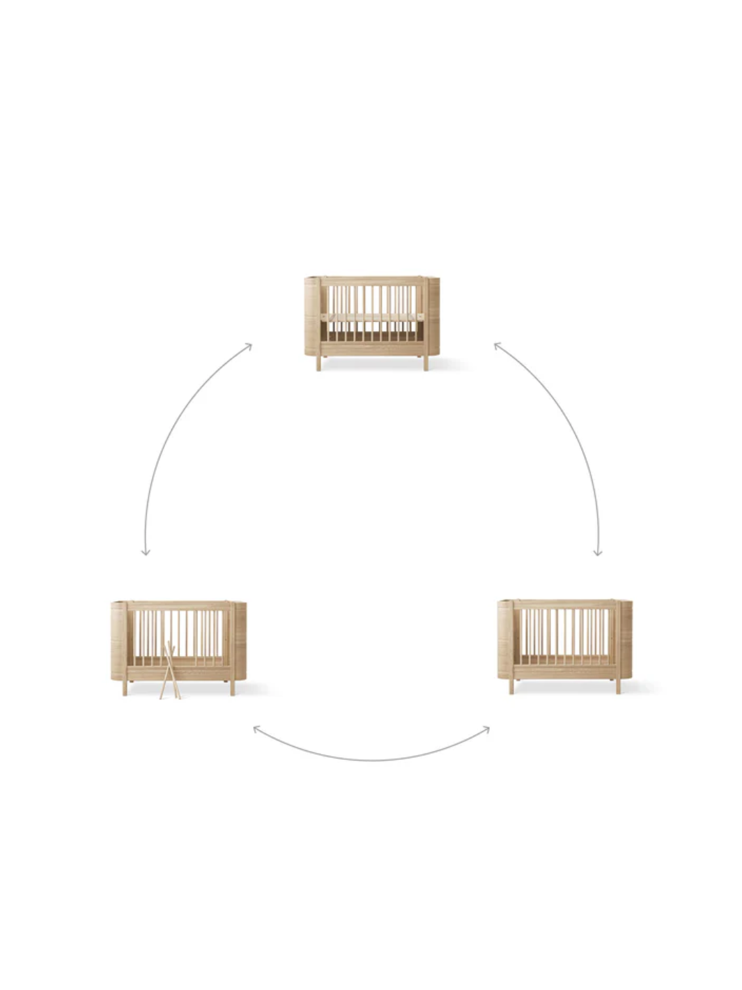 Wood Mini+ Babybett - Eiche