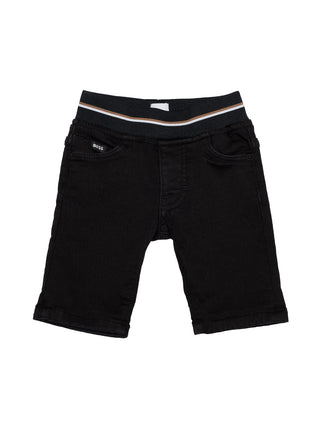 Jeansshorts mit Logo - Schwarz