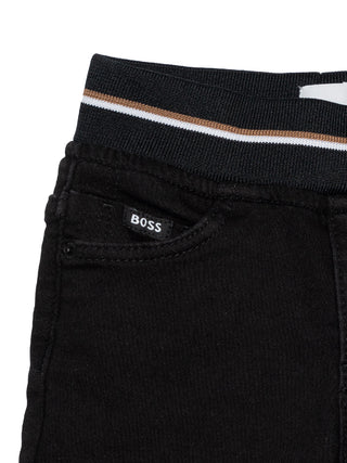 Jeansshorts mit Logo - Schwarz