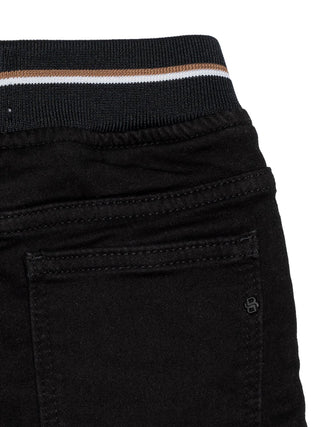Jeansshorts mit Logo - Schwarz