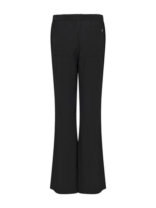 Weite Stoffhose mit goldener Schnalle