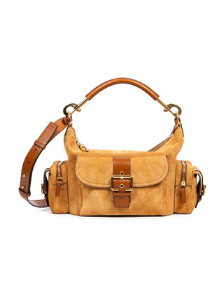 Camera Bag aus Wildleder in Tan
