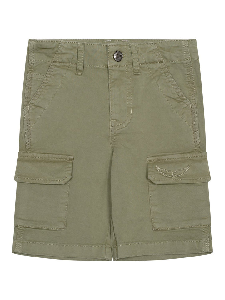 Bermudashorts mit Logo-Stickereien - Grün