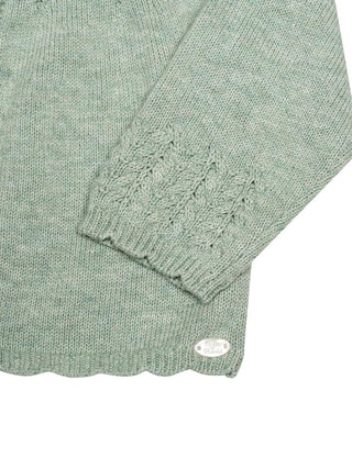Strickcardigan mit Muschelsaum - Salbei Grün