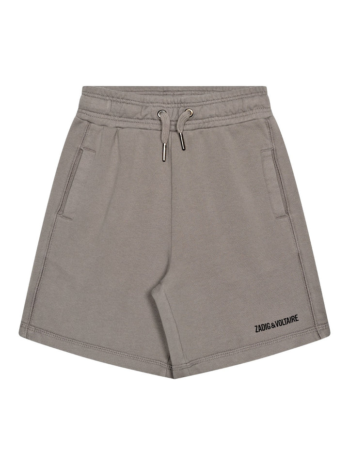 Sweat-Bermudashorts mit Logo - Aschgrau