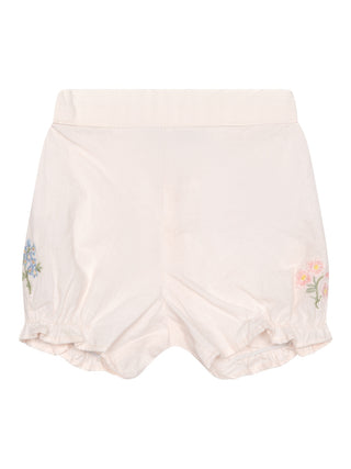 Kurzes Ensemble mit gestickten Blumen - Hellrosa
