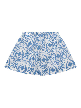 Pyjama Set - Top & Shorts - Weiß/Blau