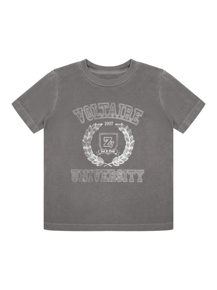 T-Shirt mit Logo-Print - Grau