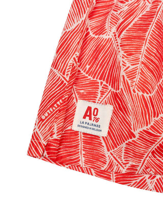 Pyjama Set - Top & Shorts - Weiß/Rot