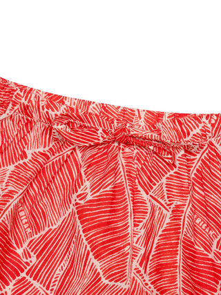 Pyjama Set - Top & Shorts - Weiß/Rot