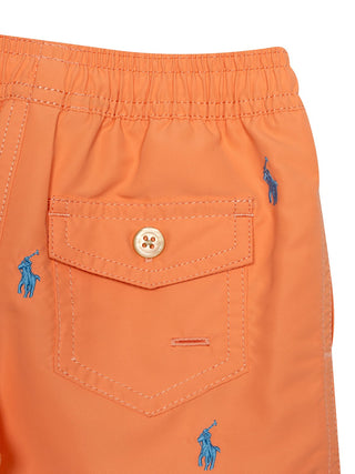 Badeshorts mit Big Pony Stickereien - Orange