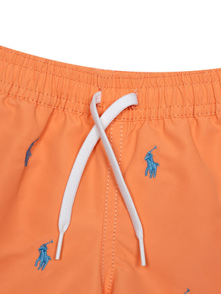 Badeshorts mit Big Pony Stickereien - Orange