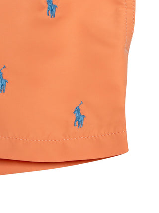 Badeshorts mit Big Pony Stickereien - Orange
