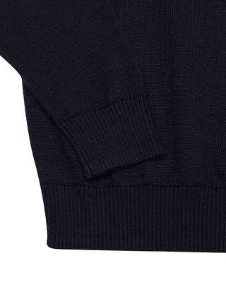 Feinstrickpullover mit Logo - RL Navy