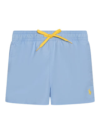 Badeshorts mit Big Pony Stickerei - Hellblau