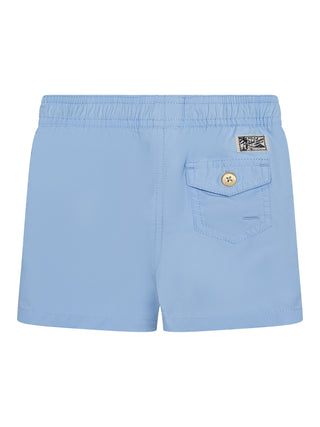 Badeshorts mit Big Pony Stickerei - Hellblau