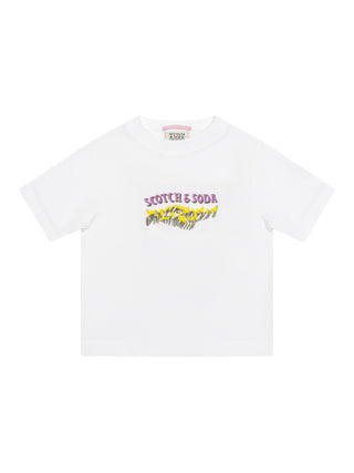 Relaxed-Fit T-Shirt mit Artwork-Print - Weiß