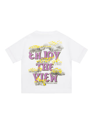 Relaxed-Fit T-Shirt mit Artwork-Print - Weiß