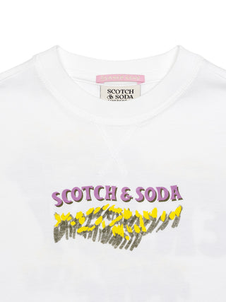 Relaxed-Fit T-Shirt mit Artwork-Print - Weiß