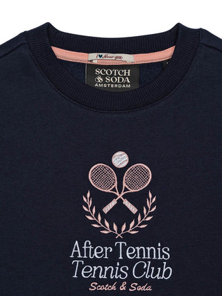 Relaxed-fit Sweatshirt mit Tennis Artwork - Navy