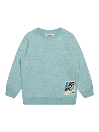 Regular-fit Sweatshirt mit Logo-Patch - Türkis