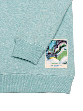 Regular-fit Sweatshirt mit Logo-Patch - Türkis