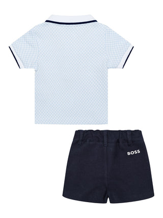 Set aus Poloshirt & Shorts - Hellblau