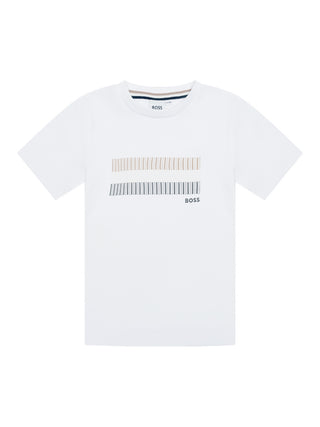 T-Shirt mit Streifen-Details - Weiß