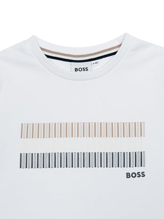 T-Shirt mit Streifen-Details - Weiß