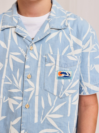 Hawaiihemd Bambus - Blau