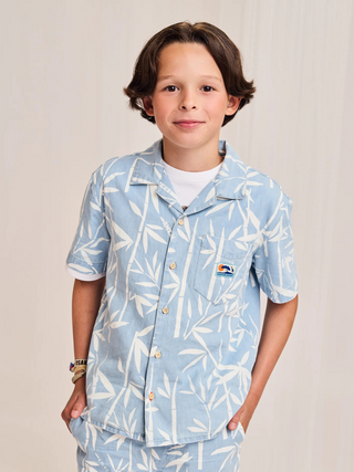 Hawaiihemd Bambus - Blau