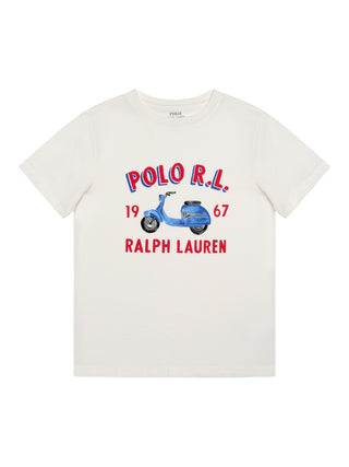 T-Shirt mit Roller-Motiv - Cremeweiß