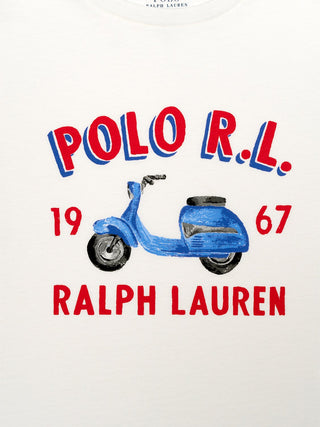 T-Shirt mit Roller-Motiv - Cremeweiß