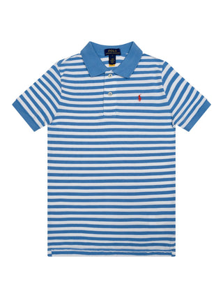 Gestreiften Poloshirt mit Logo - Blau/weiß