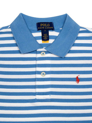 Gestreiften Poloshirt mit Logo - Blau/weiß