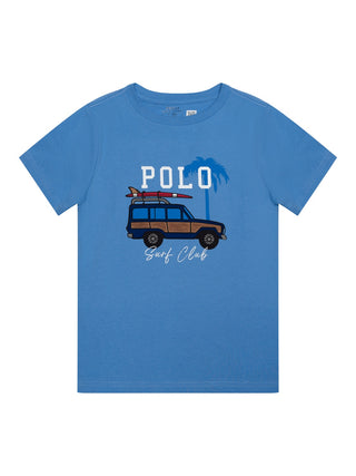 T-Shirt mit Motiv-Print - Blau