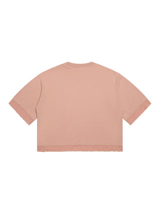 T-Shirt mit Fransen - Peach
