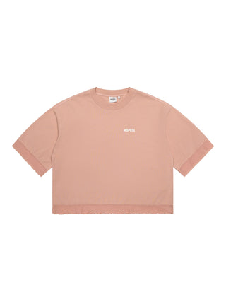 T-Shirt mit Fransen - Peach