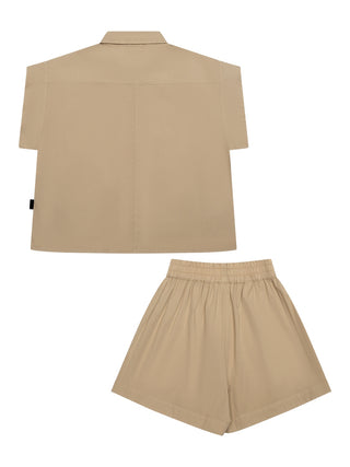 Set aus Hemd & Shorts - Beige